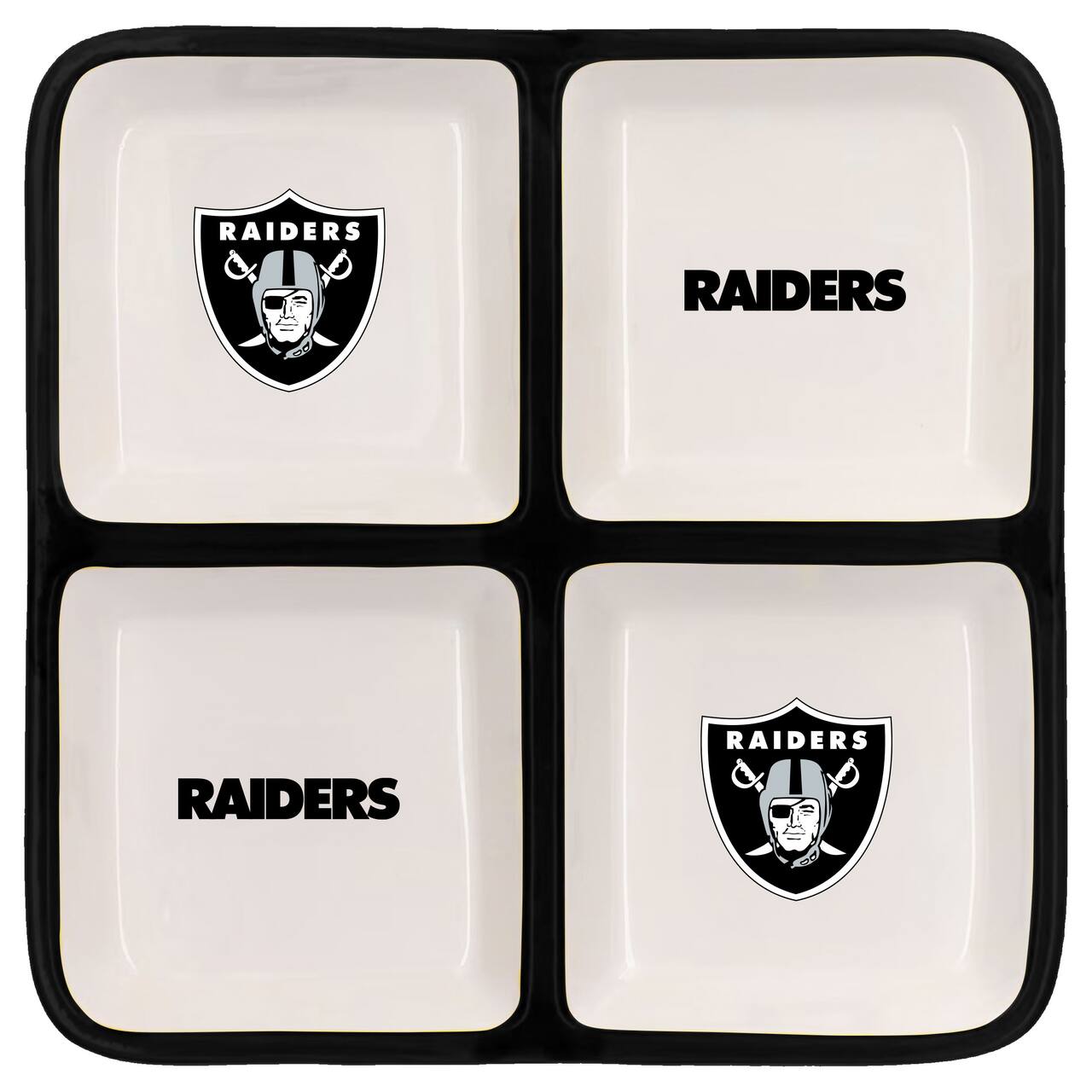 The Memory Company NFL 4 Section Square Ceramic Tray